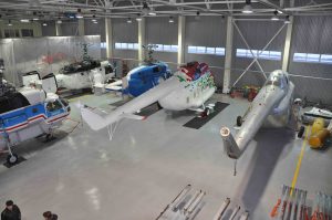 Hangar storage of helicopters Ka-32 Mi-8